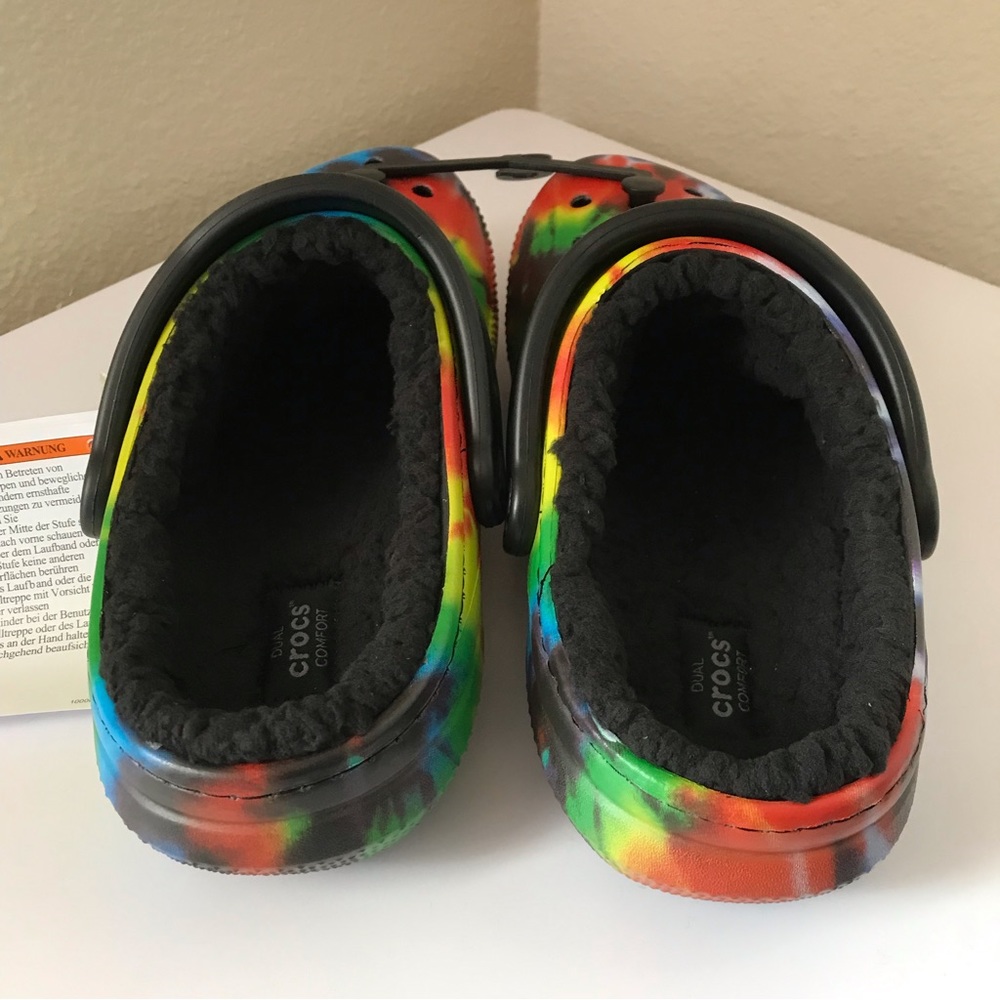 Crocs Classic Tie Dye Lined Clogs Shoes - Picture 8 of 14